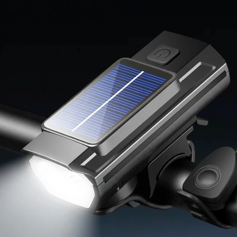 Fahrradleuchte, Solarladung, mit Hupe und Klingel