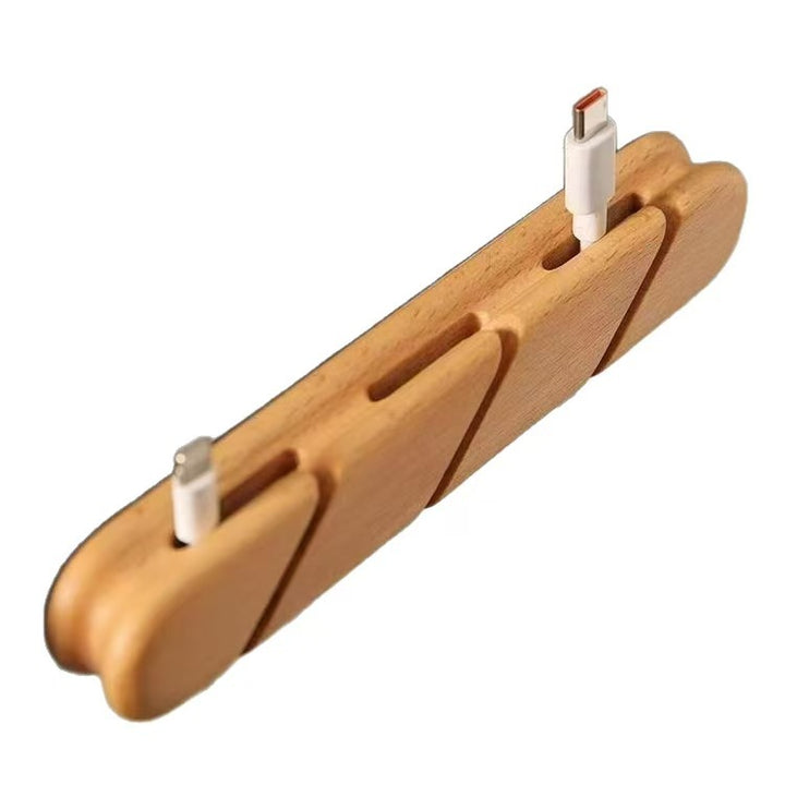 Holz-Kabelorganizer mit Schlitzen