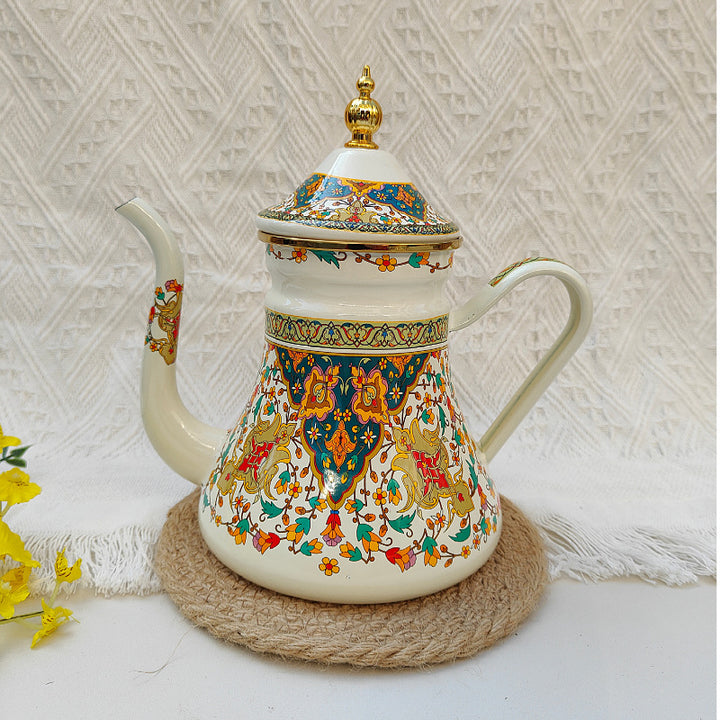 Emaillierte Kaffeekanne mit Schwanenhals, 1,2–1,5 L