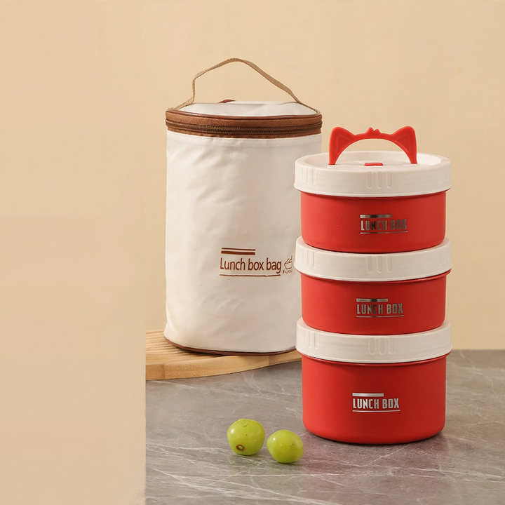 Edelstahl-Lunchbox, rund, 470–600 ml, mit Deckel