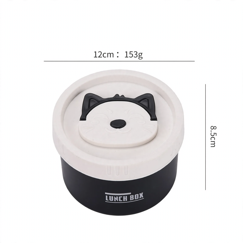 Edelstahl-Lunchbox, rund, 470–600 ml, mit Deckel