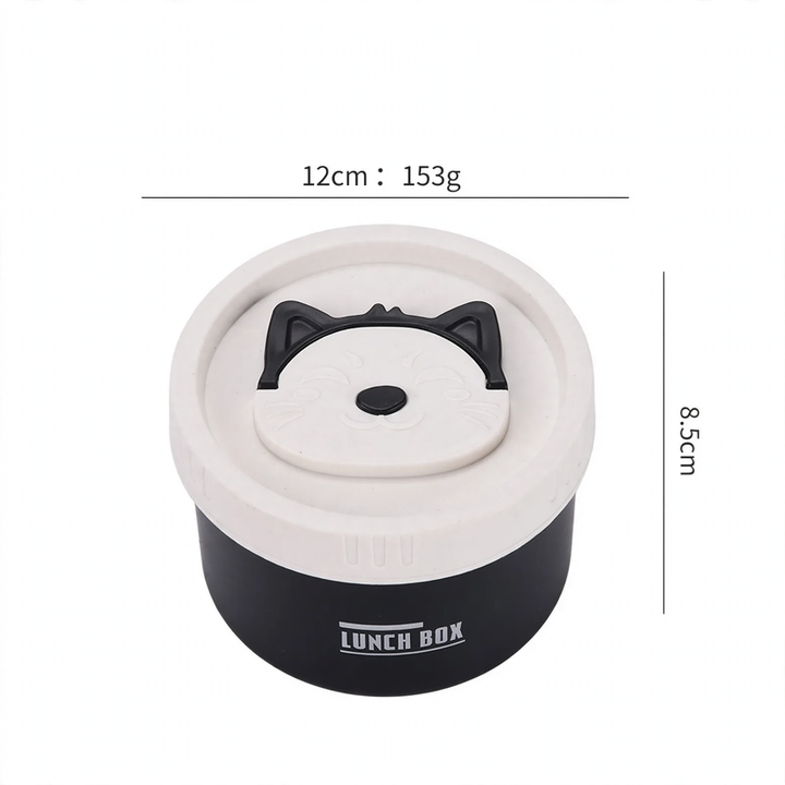 Edelstahl-Lunchbox, rund, 470–600 ml, mit Deckel