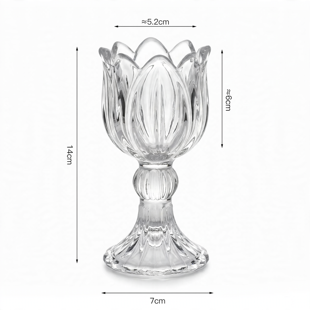 Glas-Kerzenständer Tulpen-Design, nordischer Stil