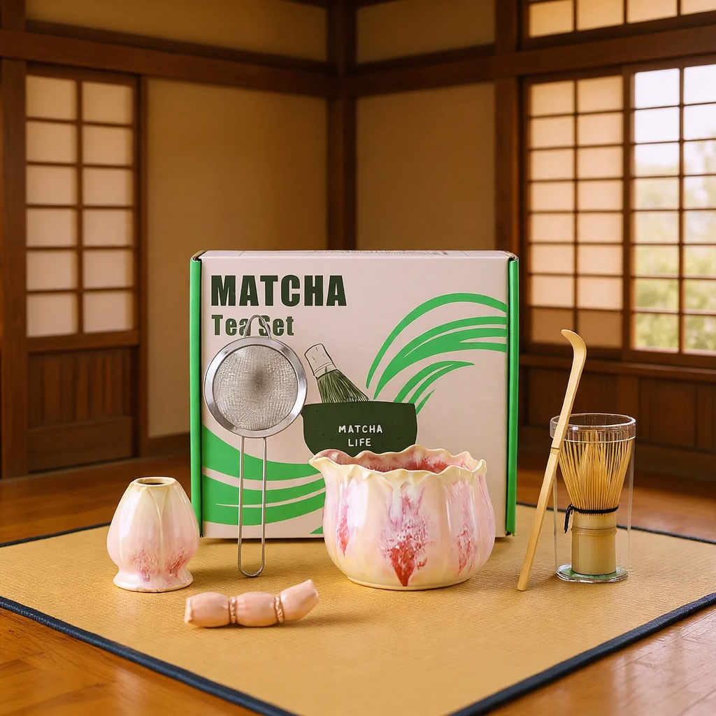 Japanisches Matcha-Set, 6-teilig, Keramik