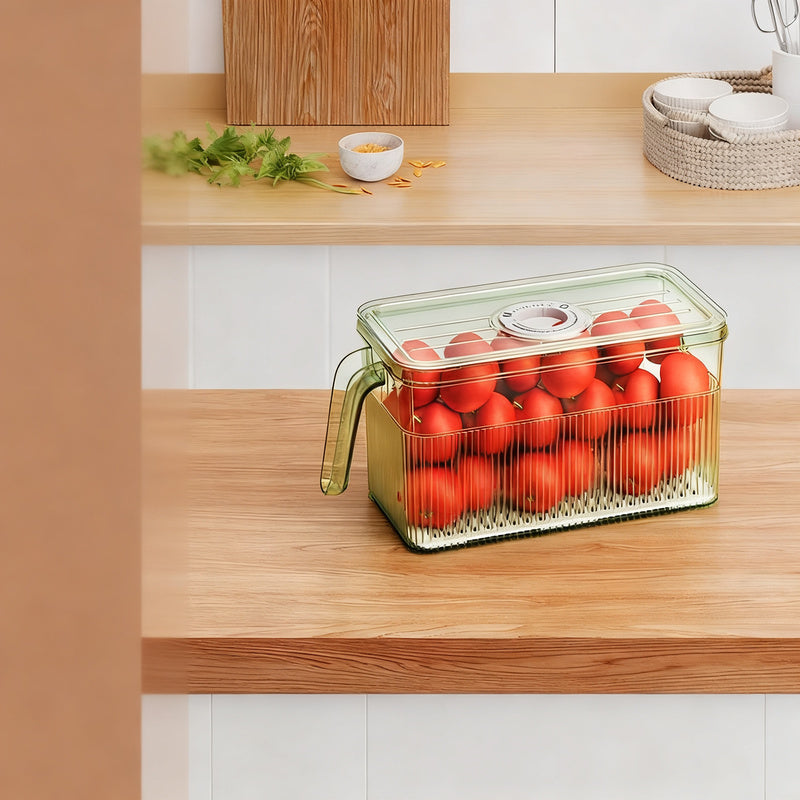 Kühlschrank-Frischhaltebox mit Ablauf und Zeitfunktion
