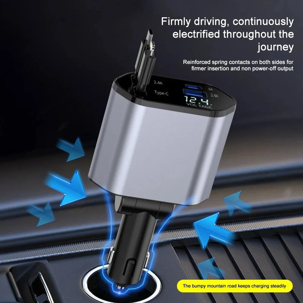 Faltbares Auto Ladegerät mit USB-C und USB-A – 120W Schnellladung | Karnz