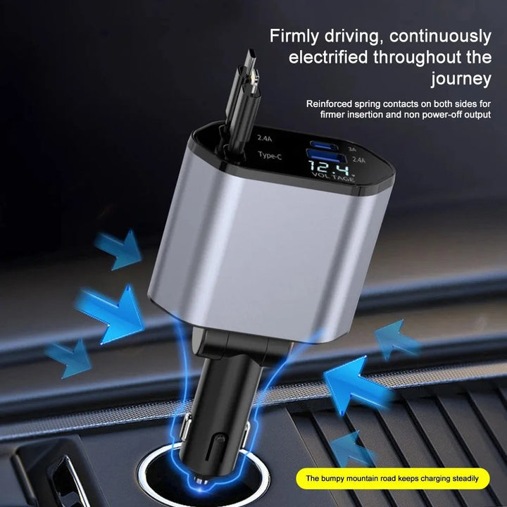 Faltbares Auto Ladegerät mit USB-C und USB-A – 120W Schnellladung | Karnz