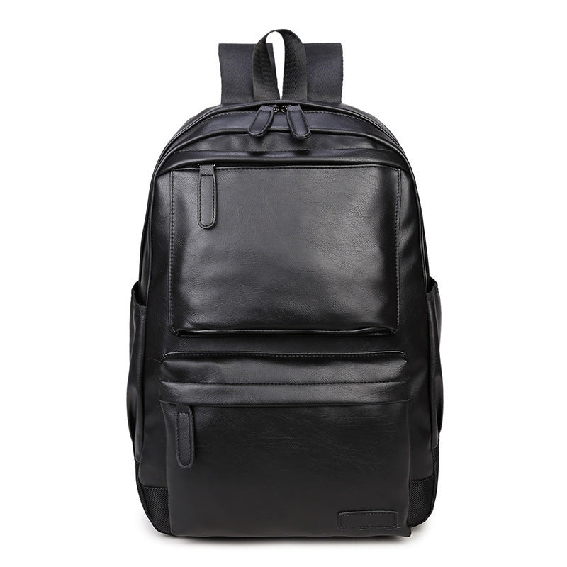 Herren-Rucksack, PU-Leder, kompakt, für Laptop bis 14 Zoll
