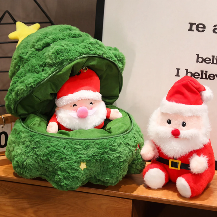 Weihnachts-Plüschtiere, Hirsch und Weihnachtsmann