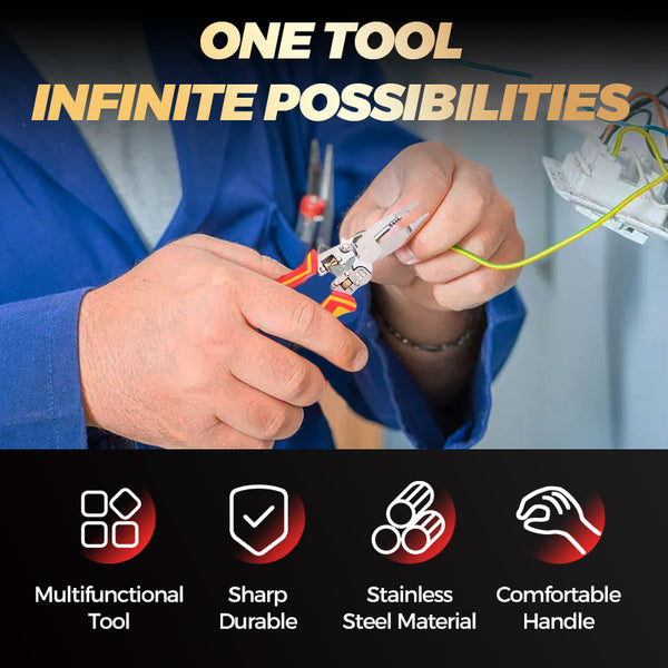 All-in-One Abisolierzange | Perfekt für das Wickeln und Spalten von Draht | Karnz