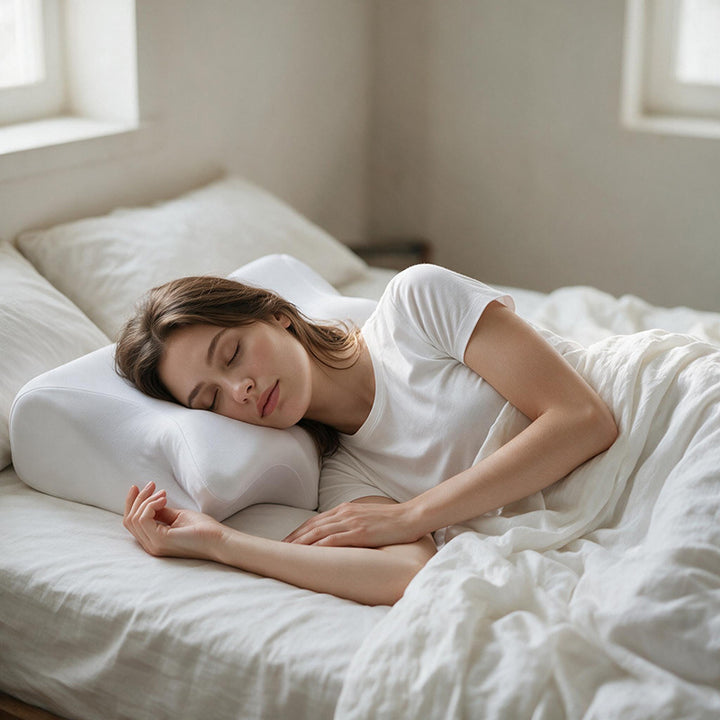 Nackenkissen, Schmetterlingsform, Memory-Foam, Bambusgewebe