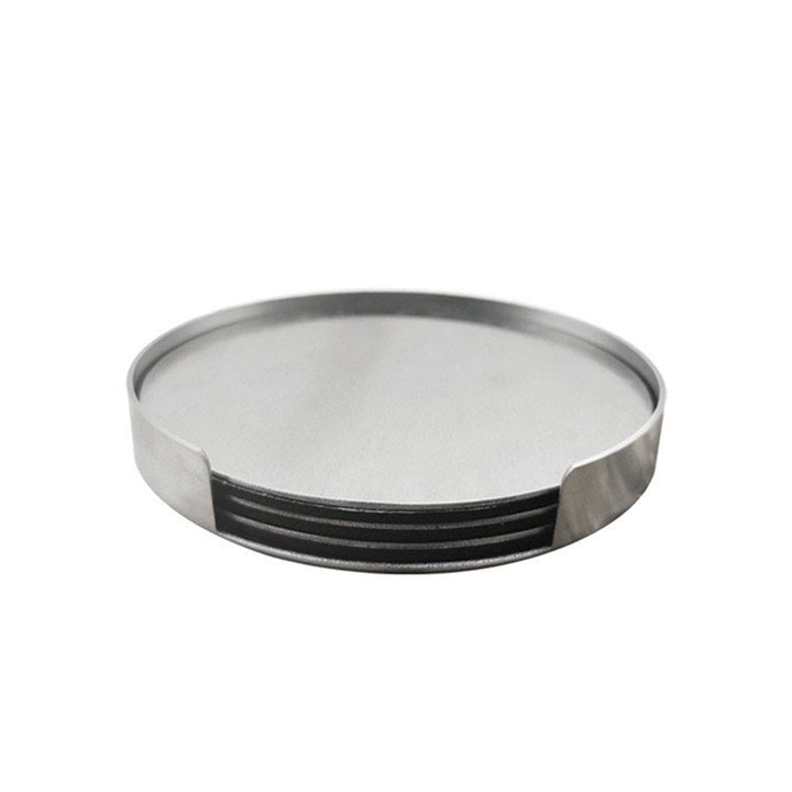 Edelstahl-Untersetzer-Set, 5-teilig, rund