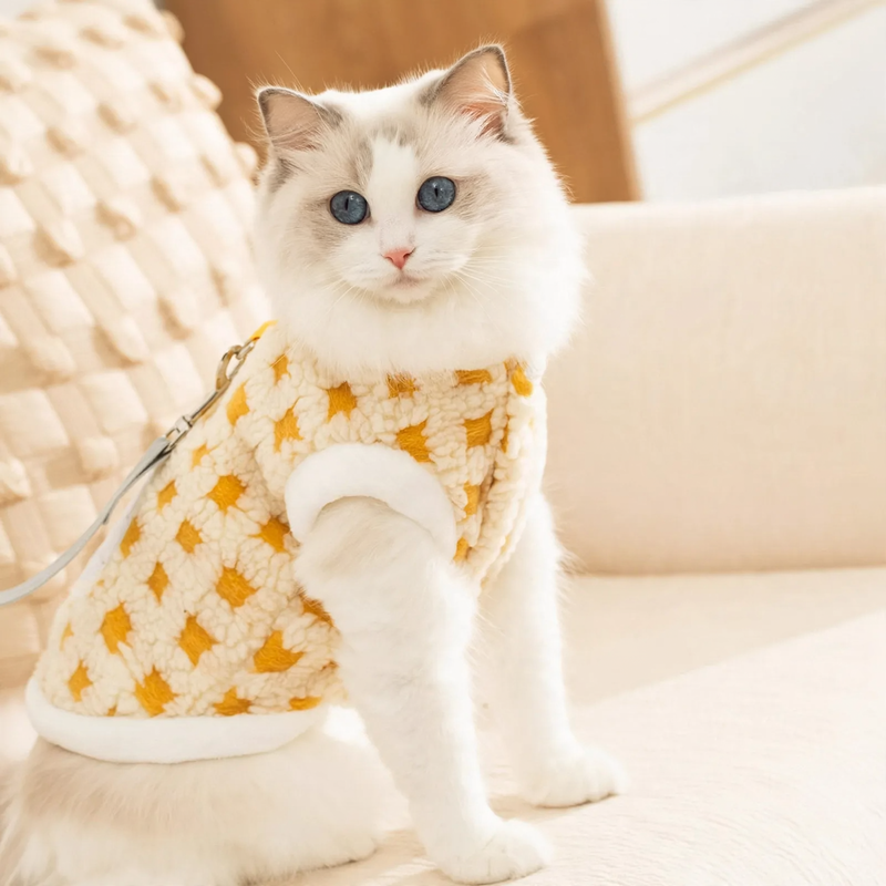 Fleece-Pullover mit Uhr-Motiv für Katzen und kleine Hunde