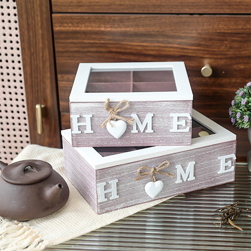 Holz-Aufbewahrungsbox mit Fächern, modernes Design
