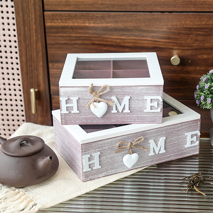 Holz-Aufbewahrungsbox mit Fächern, modernes Design