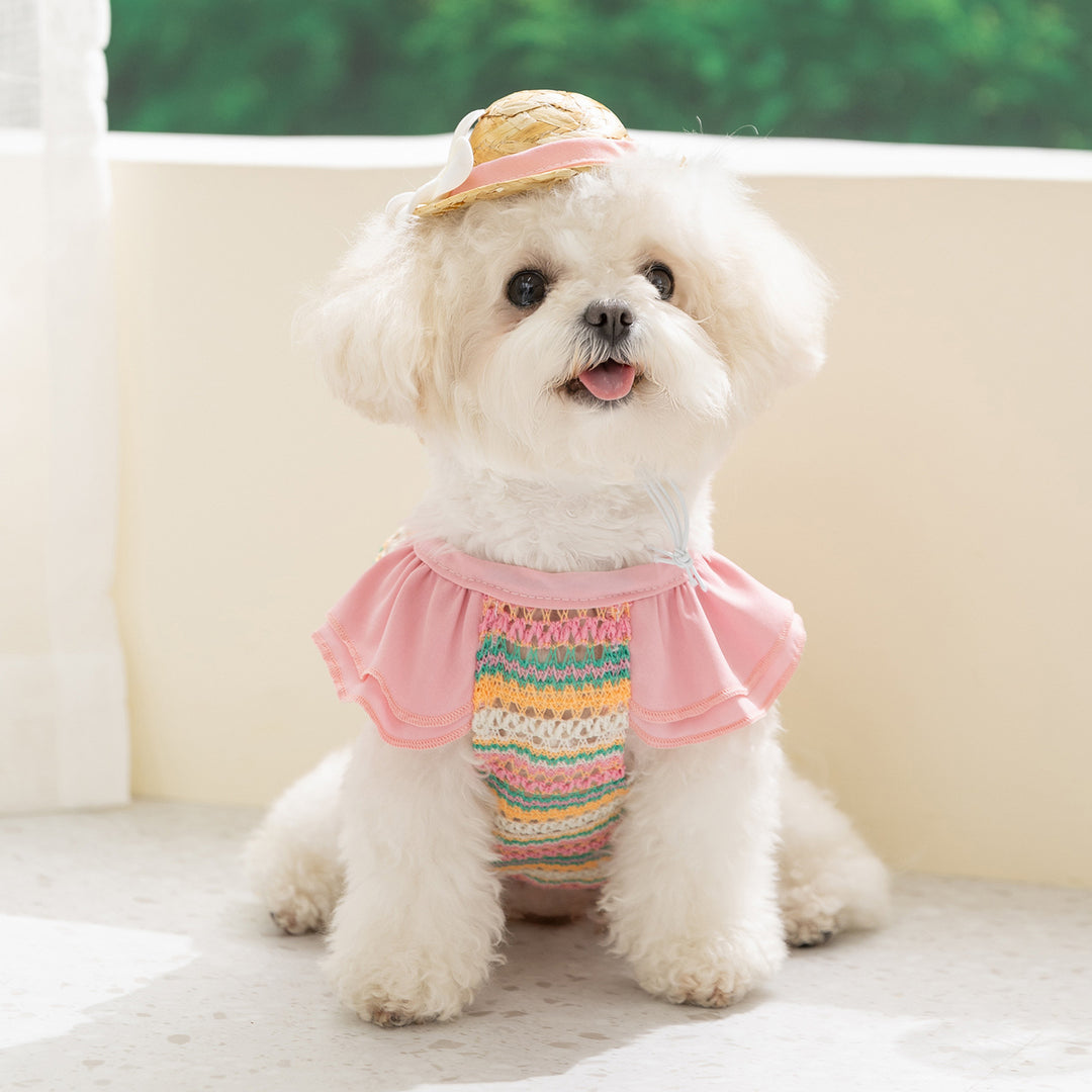 Hundeträgershirt mit Blumenmuster, Frühling und Sommer