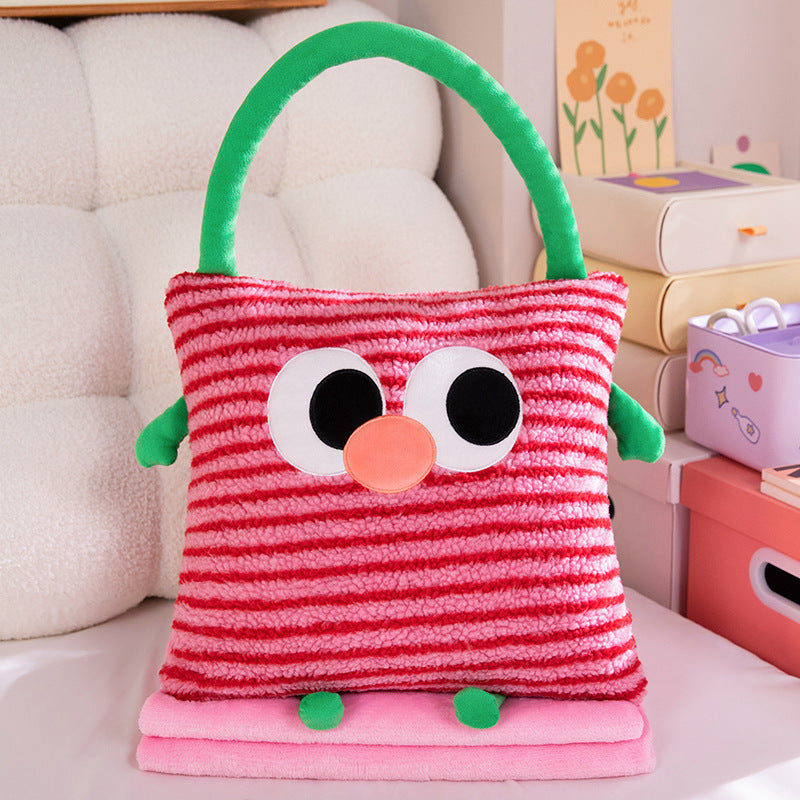 Kuschelkissen und Decke 2-in-1, Streifenmuster