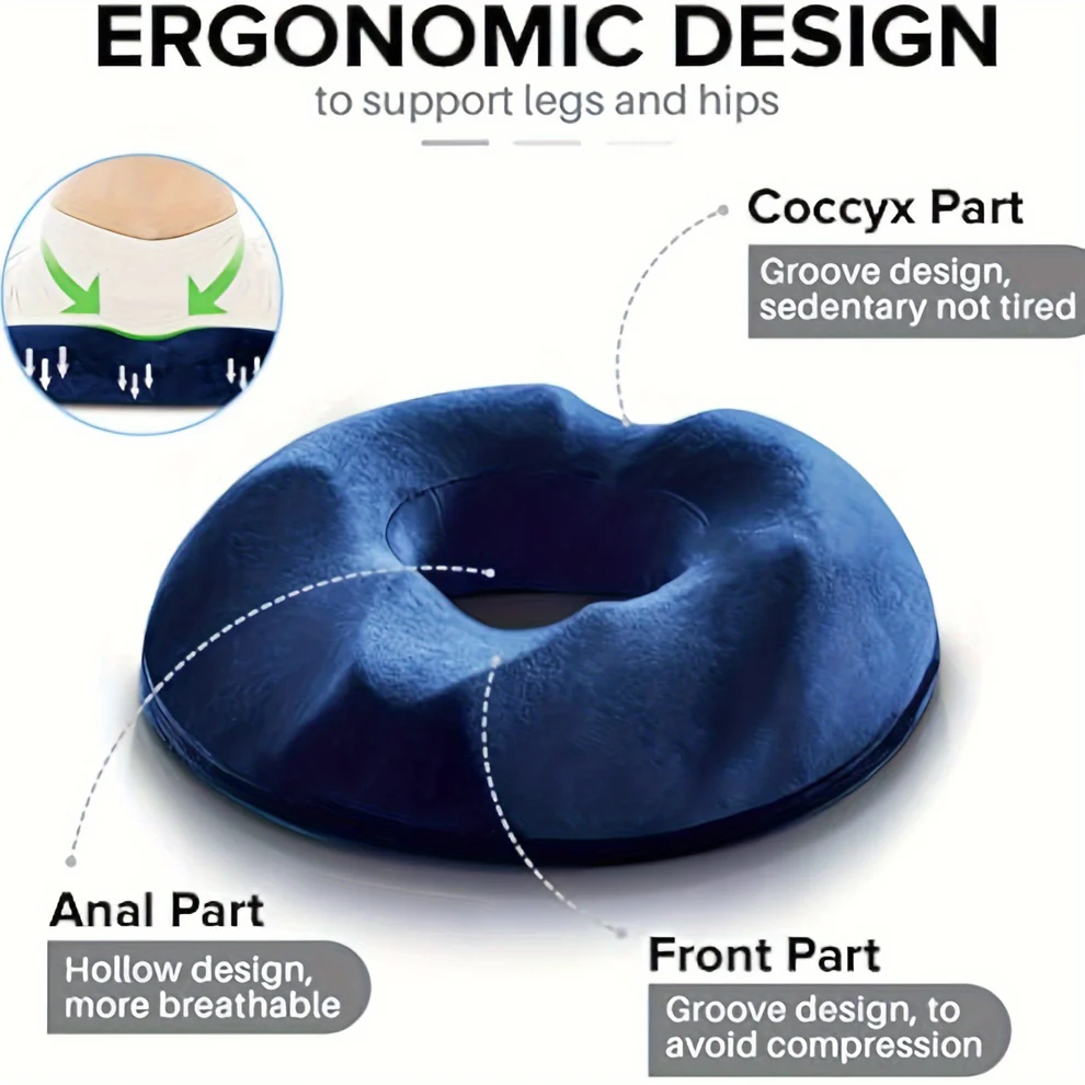 Ergonomisches Donut-Kissen aus Memory-Schaum zur Unterstützung des Steißbeins