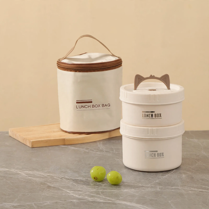 Edelstahl-Lunchbox, rund, 470–600 ml, mit Deckel