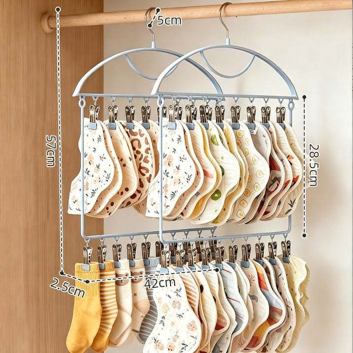 Wäscheständer mit Mehrfach-Klammern für Babykleidung