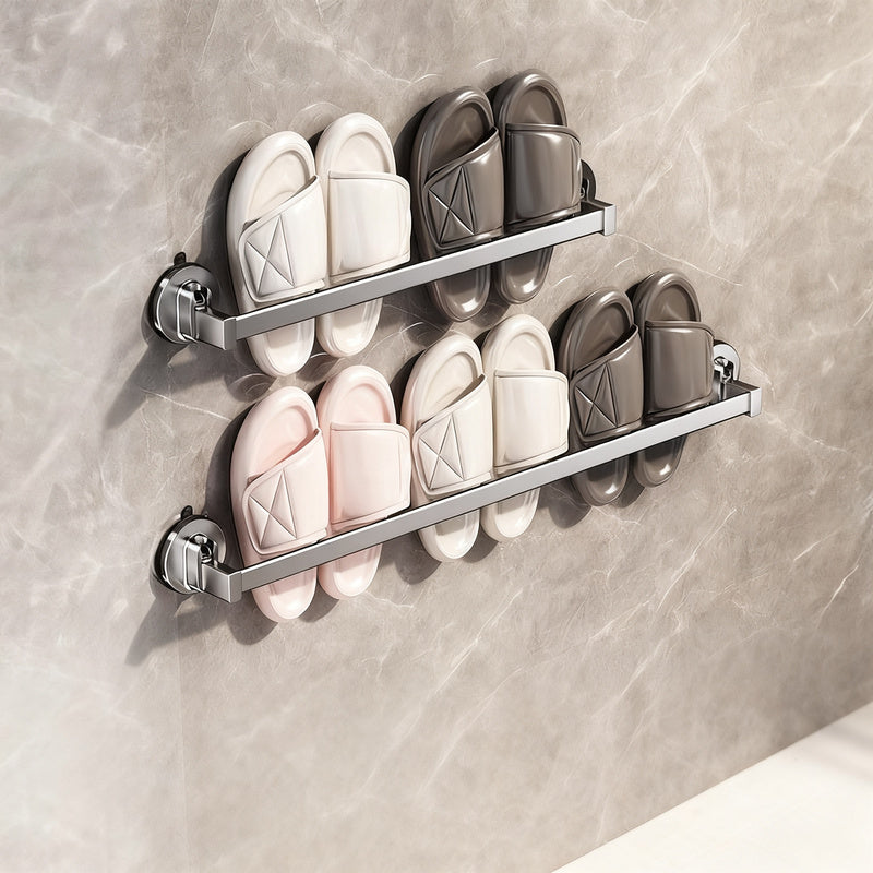 Wandmontiertes Pantoffelregal aus Weltraum-Aluminium