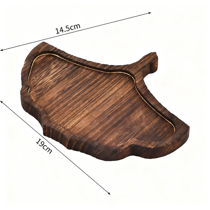 Holz-Serviertablett, Blattform, neuchinesisches Design