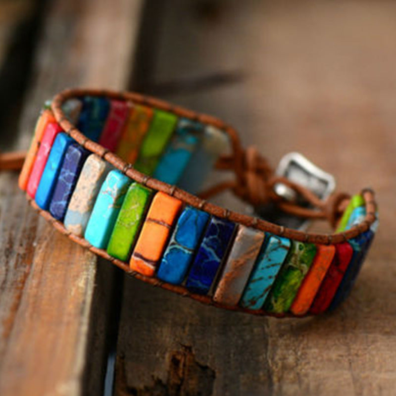 Wickelarmband aus Natursteinen