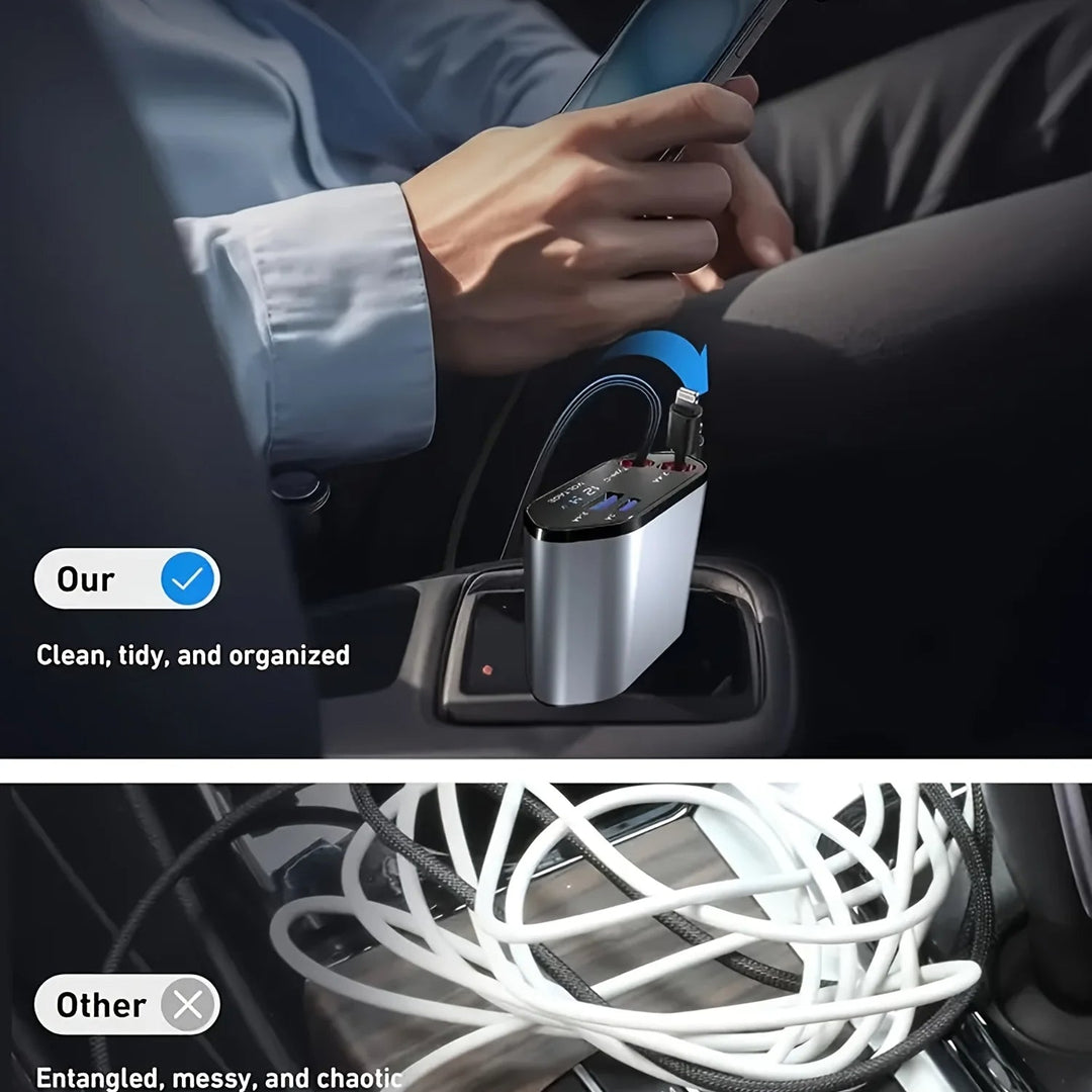 Faltbares Auto Ladegerät mit USB-C und USB-A – 120W Schnellladung | Karnz