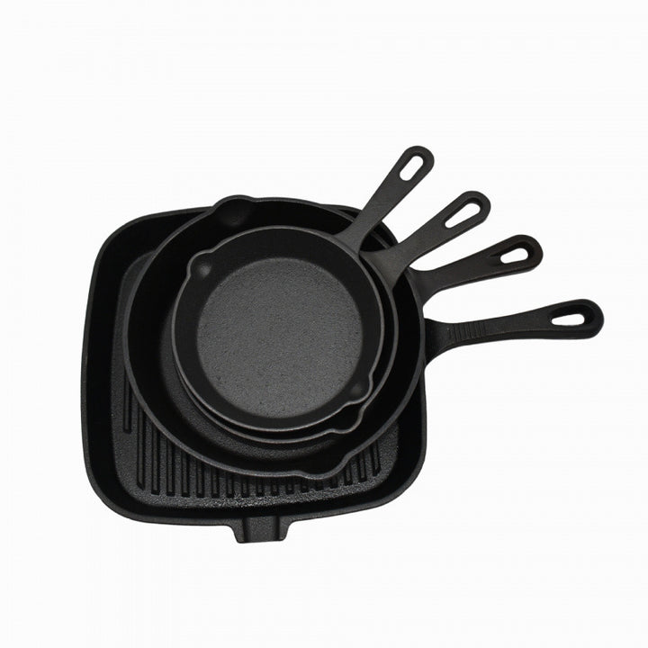 Gusseisen-Bratpfannen-Set, 5-teilig