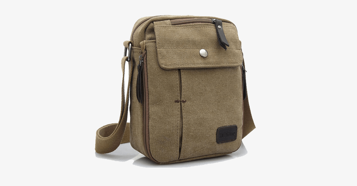 Stilvolle Herren-Schultertasche aus Canvas