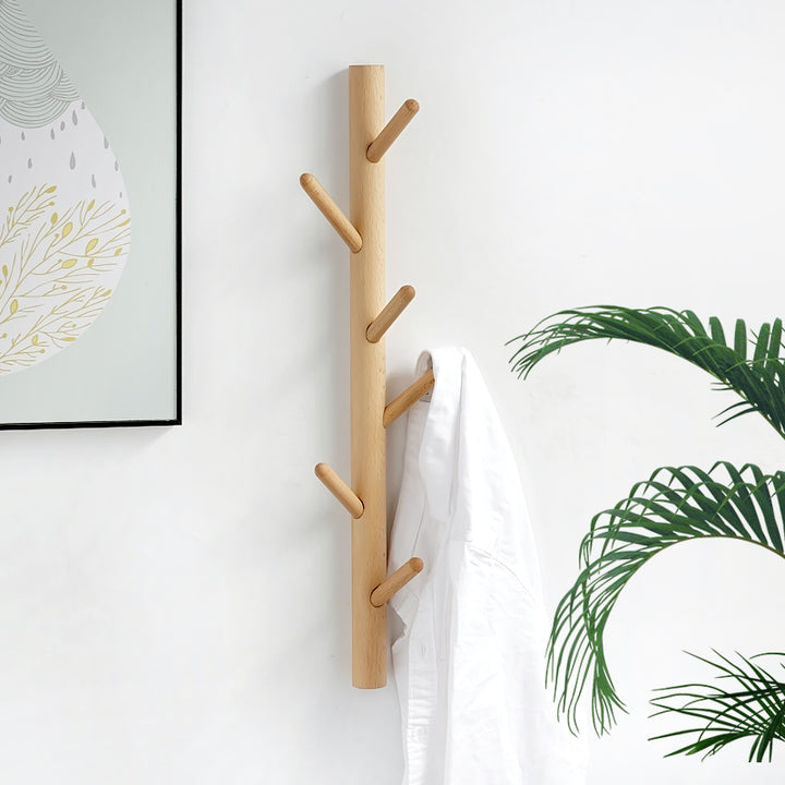 Holz-Wandgarderobe in Baumform, nordisches Design