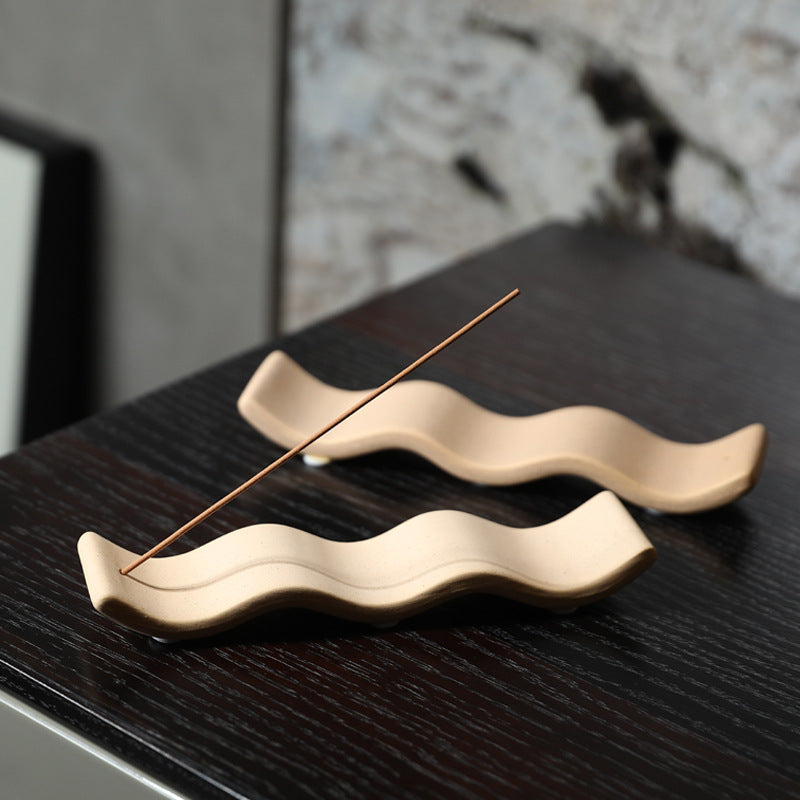 Keramik-Räucherstäbchenhalter, Wellen-Design