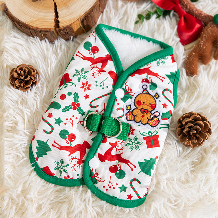 Weihnachts-Weste für kleine Hunde mit Fleecefutter