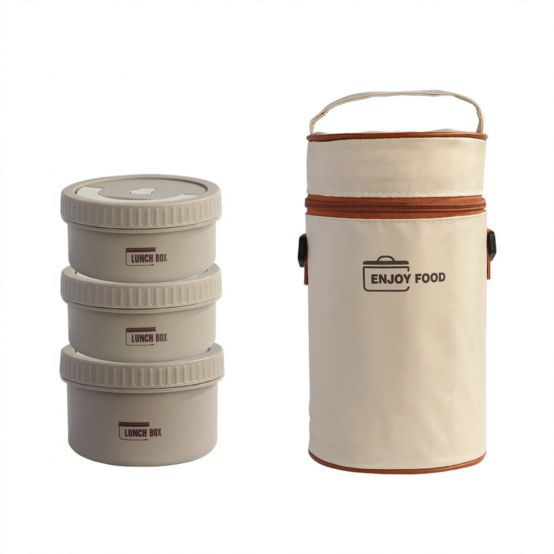 Edelstahl-Lunchbox, rund, 470–600 ml, mit Deckel