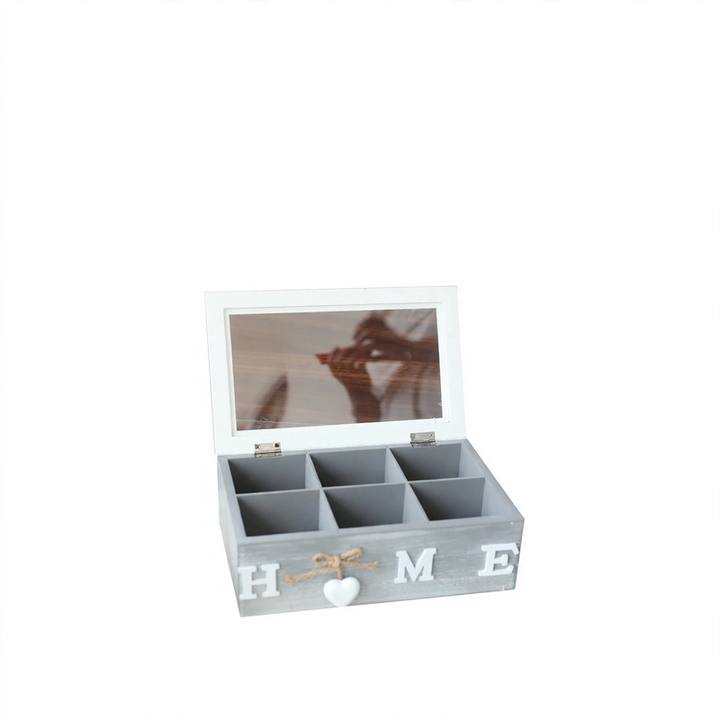 Holz-Aufbewahrungsbox mit Fächern, modernes Design