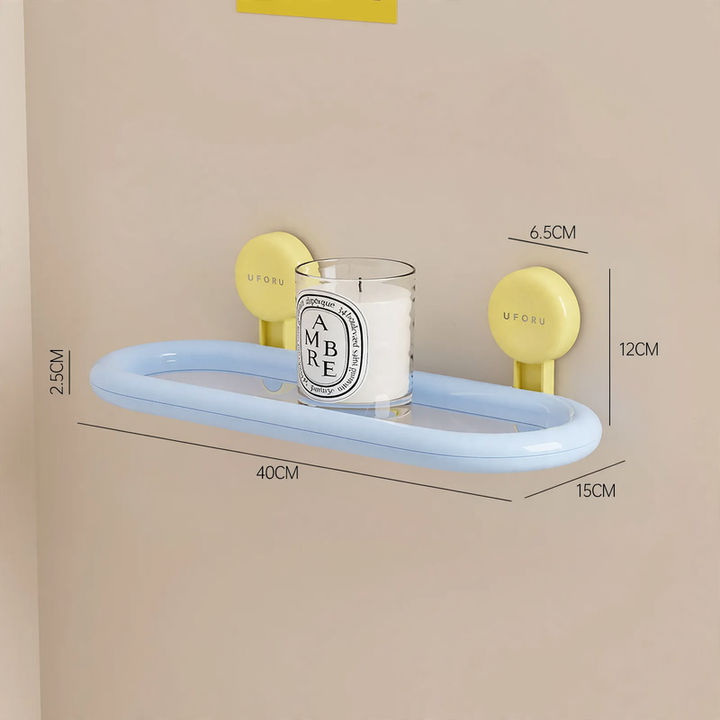 Badezimmer-Wandregal mit Saugnapf, ablaufbar
