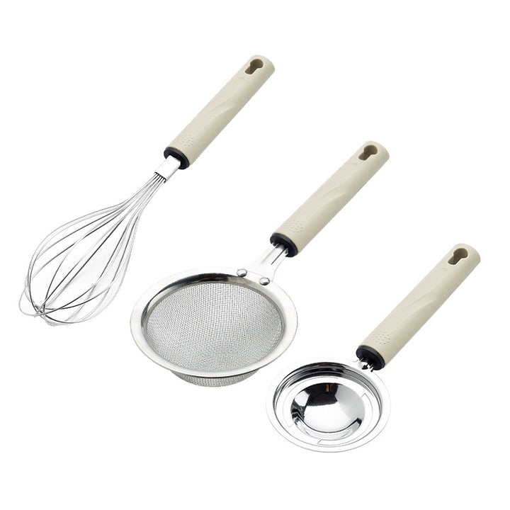 Küchensieb und Küchenhelfer-Set aus Edelstahl