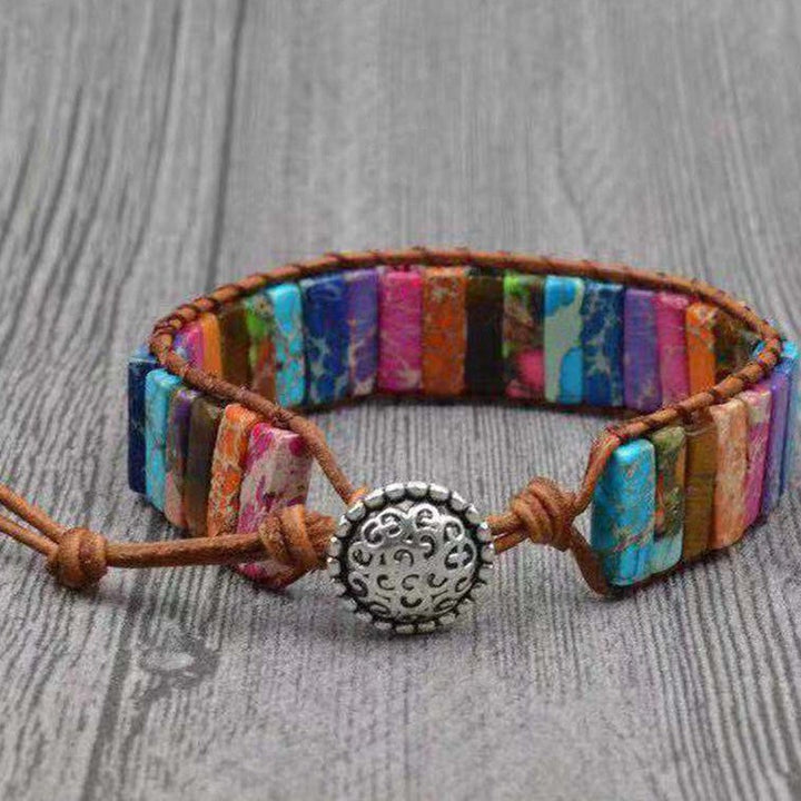 Wickelarmband aus Natursteinen