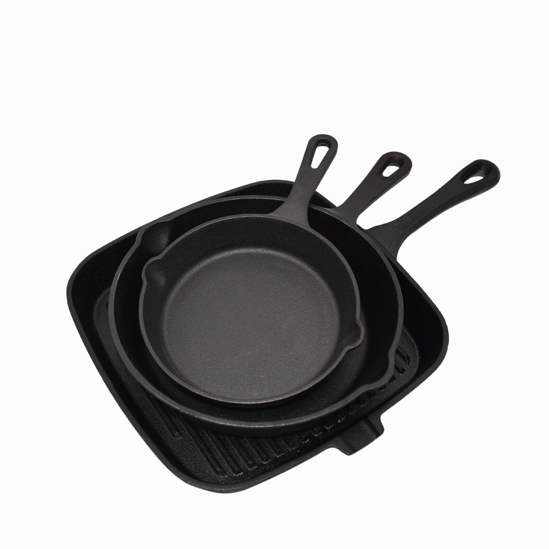 Gusseisen-Bratpfannen-Set, 5-teilig