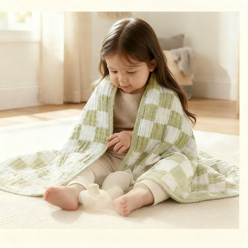 Babydecke aus Baumwolle, 6-lagig, 103 x 103 cm