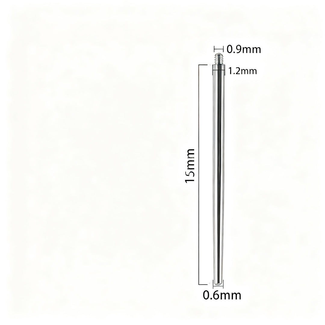 Titan-Piercingstab, flache Basis, Innengewinde