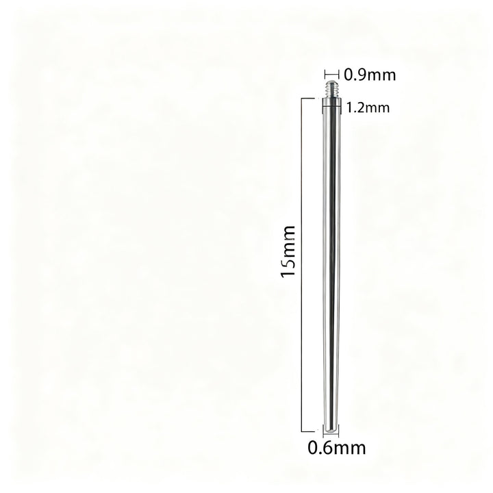 Titan-Piercingstab, flache Basis, Innengewinde