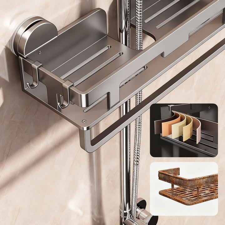 Duschablage mit Saugnapf oder Wandmontage