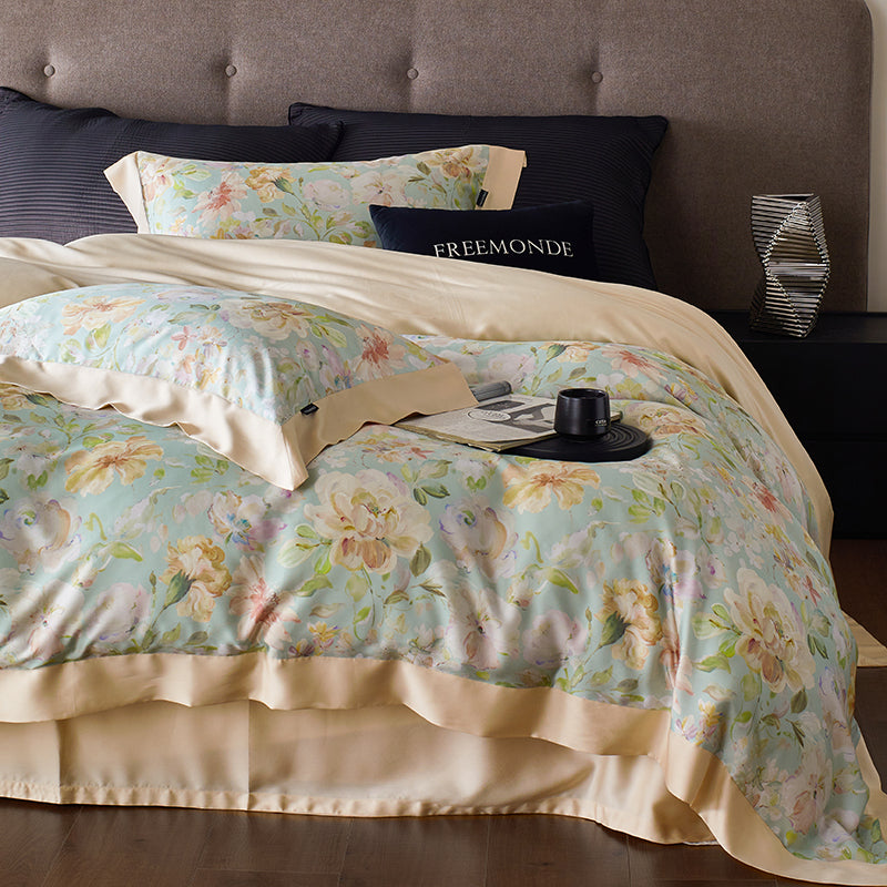 Bettwäsche-Set aus Lyocell mit Blumenmuster