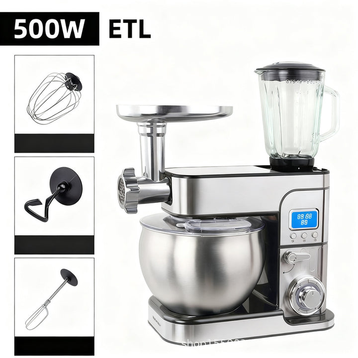 Küchenmaschine 5 L, Edelstahl, mehrere Stecker