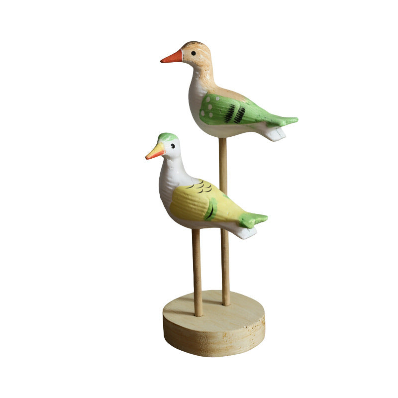 Holz-Vogel Dekofigur, Tischdeko im Neuchinesischen Stil