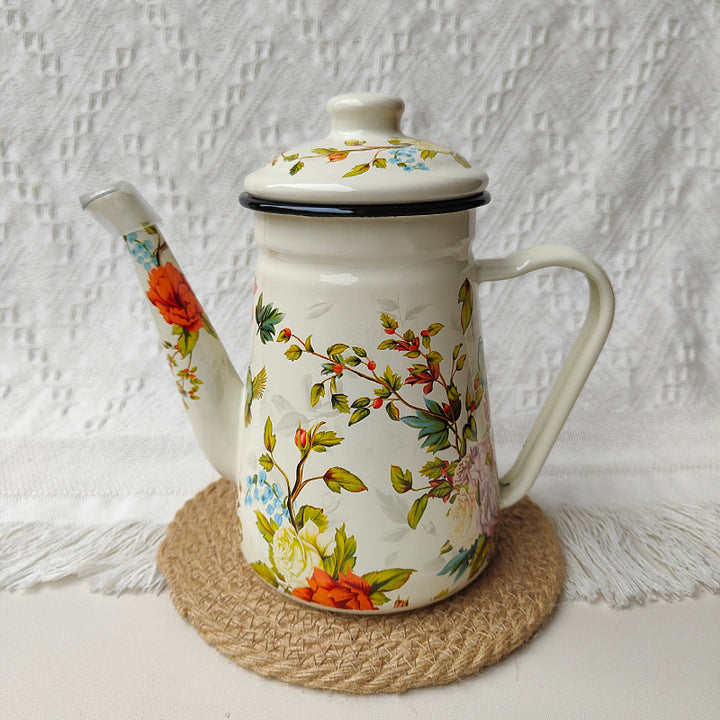 Emaillierte Handbrühkanne aus Stahlblech, 1,2 L