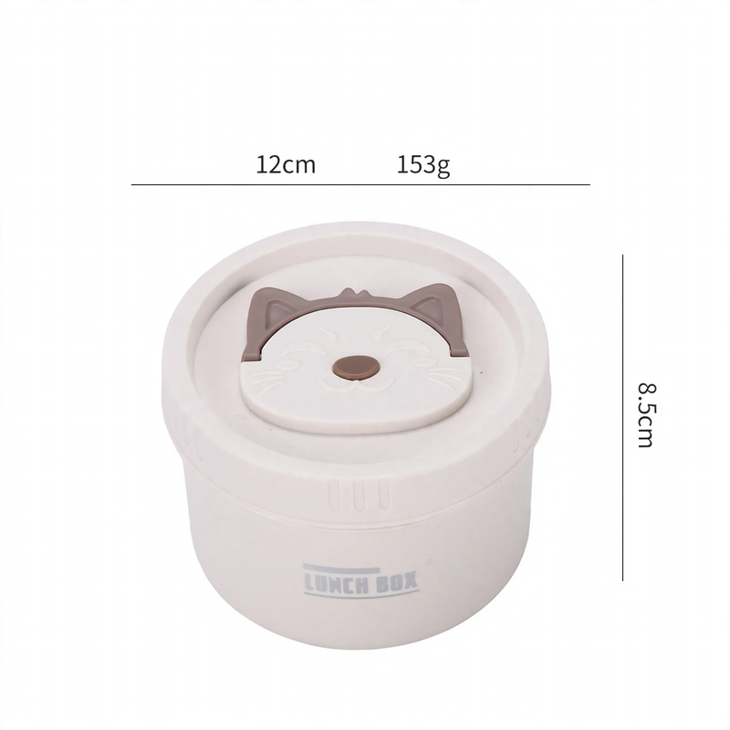 Edelstahl-Lunchbox, rund, 470–600 ml, mit Deckel