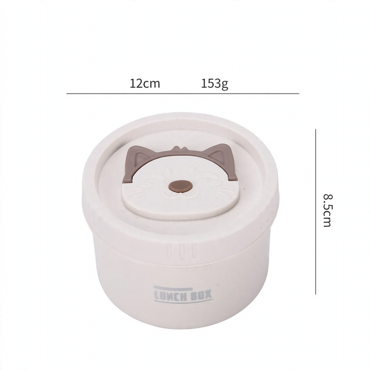 Edelstahl-Lunchbox, rund, 470–600 ml, mit Deckel