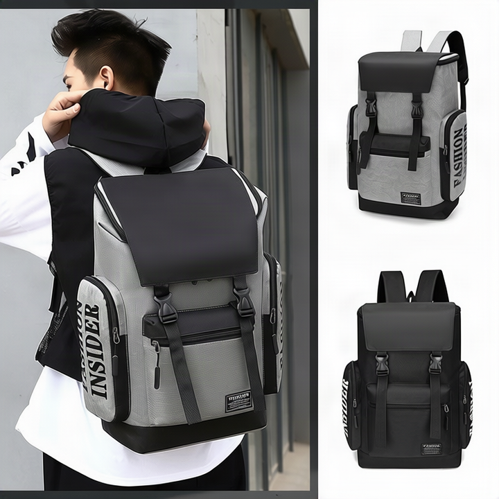 Herren-Rucksack aus Canvas, bis 16-Zoll-Laptop, atmungsaktiv